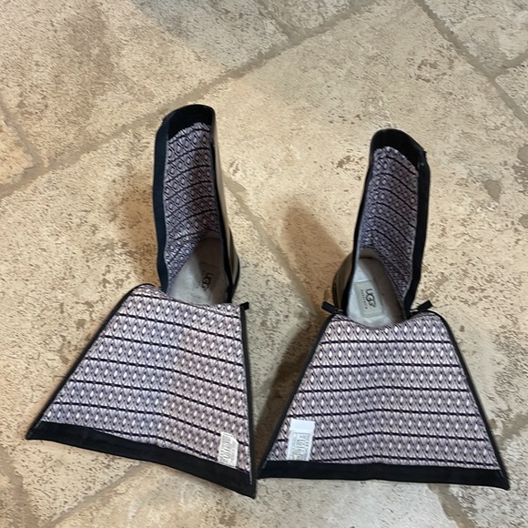 UGG shiny Leather twin Zip Boots SIZE 6 - Picture 7 of 12